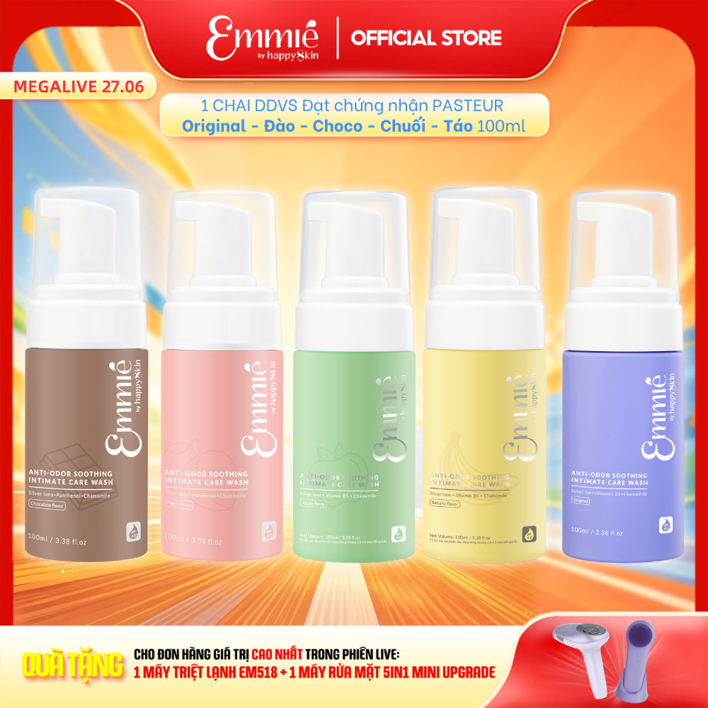 [MÙI MỚI] 1 CHAI Dung dịch Vệ Sinh Anti-Odor Soothing Intimate Care Wash 100ml Đạt chứng nhận PASTEUR Emmie by HappySkin