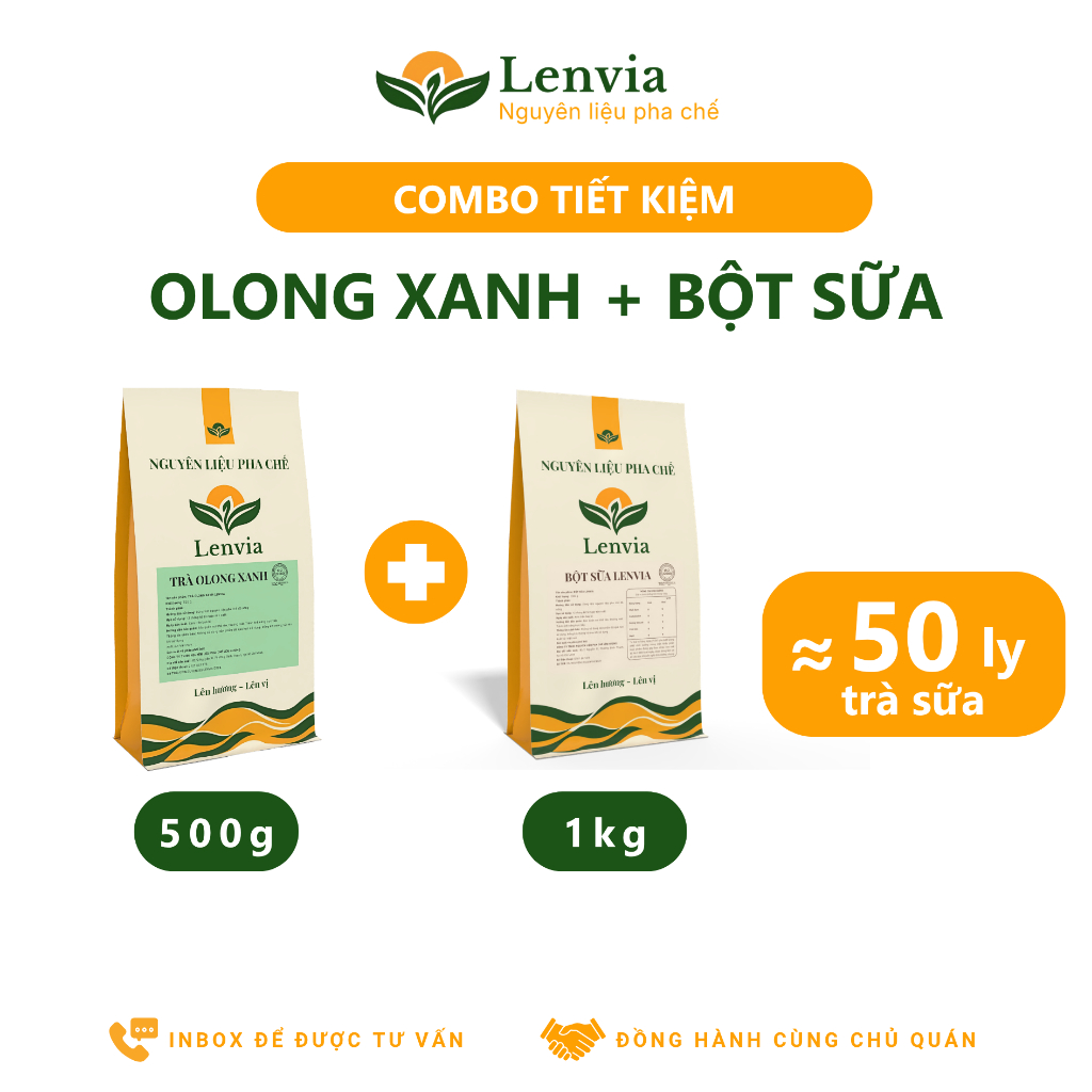 Bột Sữa Pha Trà Sữa Lenvia - Bột Kem Béo Pha Chế Thơm Béo Không Át Hương Trà Hòa Tan Nhanh Túi 1kg