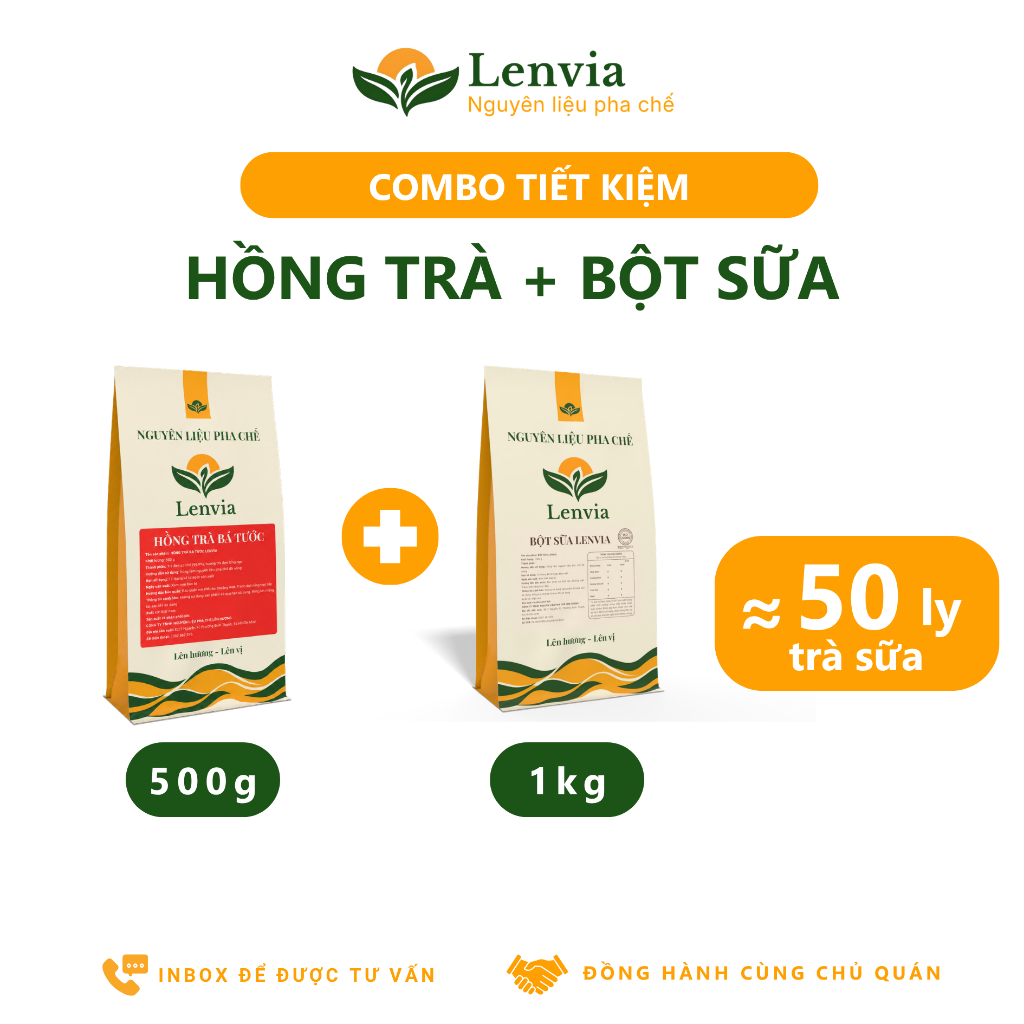 Bột Sữa Pha Trà Sữa Lenvia - Bột Kem Béo Pha Chế Thơm Béo Không Át Hương Trà Hòa Tan Nhanh Túi 1kg