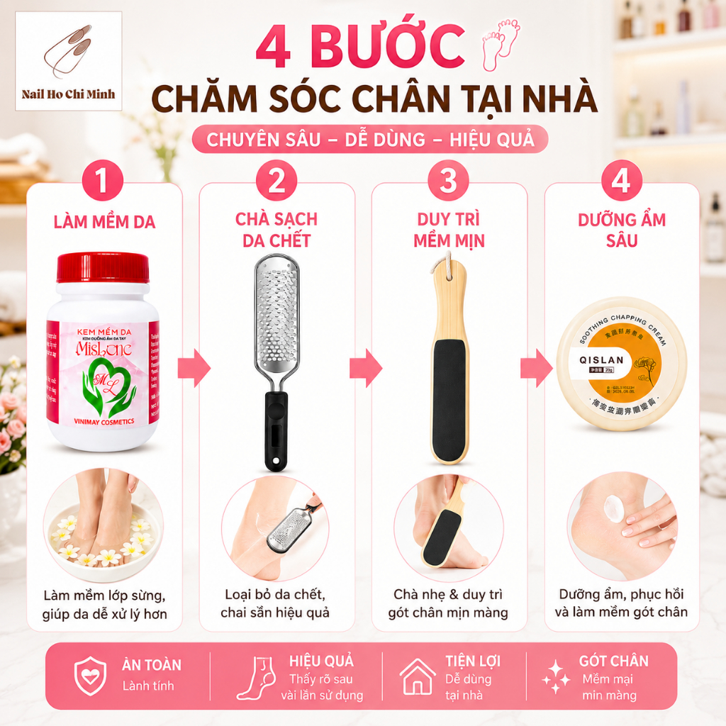 [SẢN PHẨM TRỢ GIÁ] Combo 3/4 món chà gót chân thay lưỡi dành cho chị em làm tại nhà