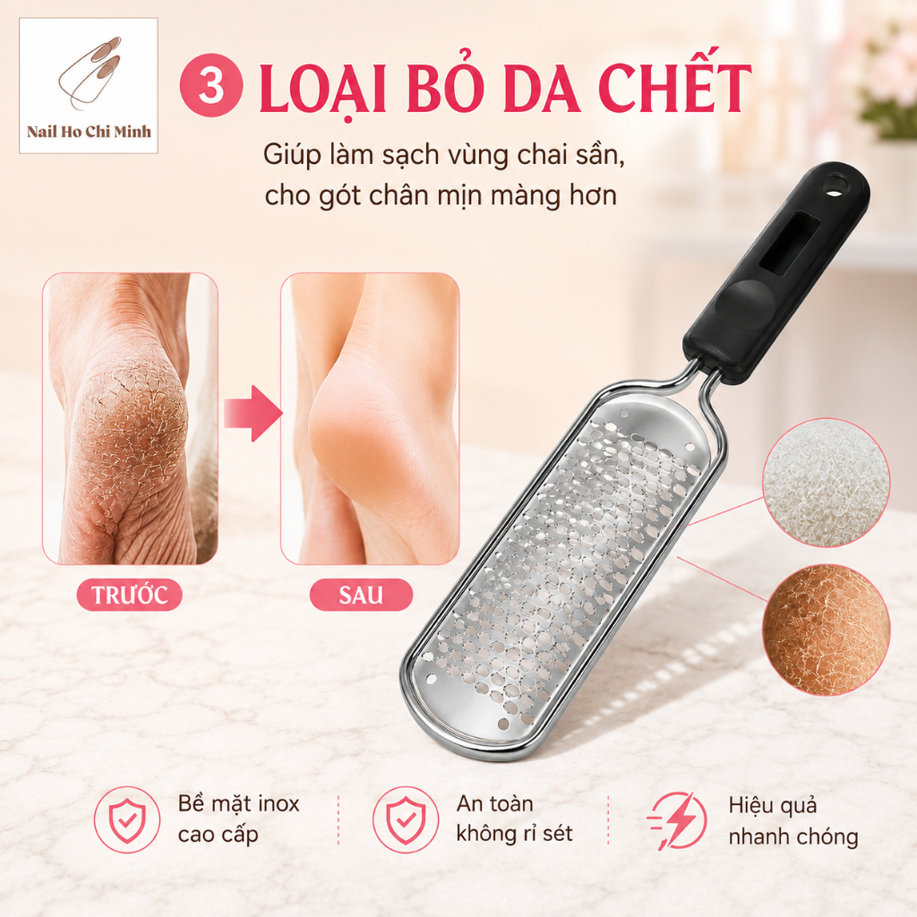 [SẢN PHẨM TRỢ GIÁ] Combo 3/4 món chà gót chân thay lưỡi dành cho chị em làm tại nhà