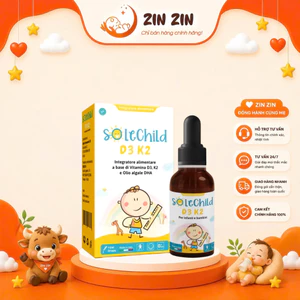 D3K2 Plus DHA Tinh Khiết Hữu Cơ Cho Bé SOLECHILD D3K2 Phát Triển Chiều Cao, Xương Răng Chắc Khỏe
