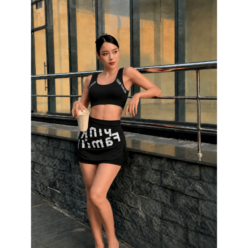 Bộ đồ tập gym,aerobic,yoga , tập nhẩy FunFit áo bra  chất dệt co giãn 4 chiều, Kèm Mút Ngực I mmestore [AH-01]
