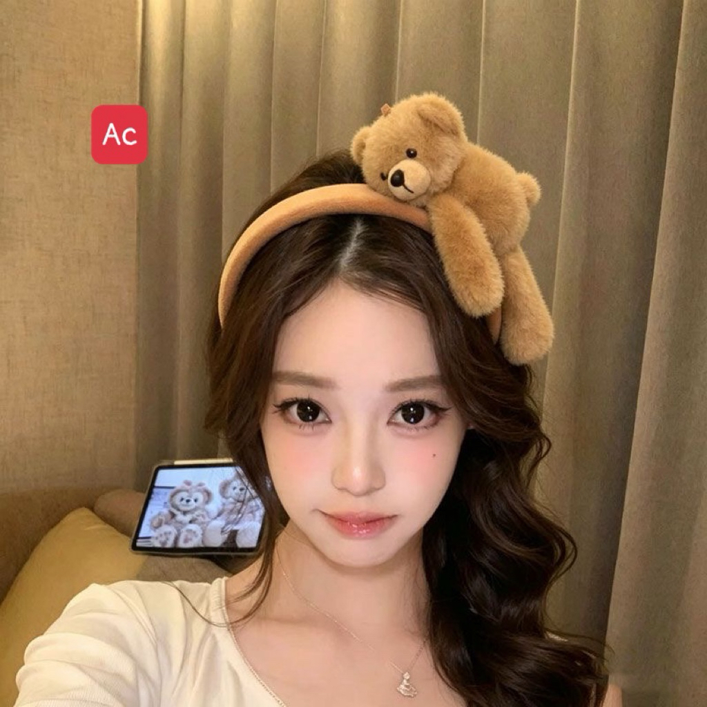 bờm gấu bông đáng yêu – Mềm mại, xinh xắn, nổi bật băng đô gấu bông siêu dễ thương với chú gấu ôm trọn phần vành