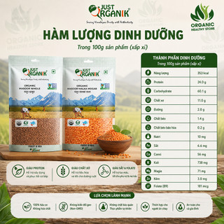 Đậu Lăng Hữu Cơ Just Organik Lentils 500g