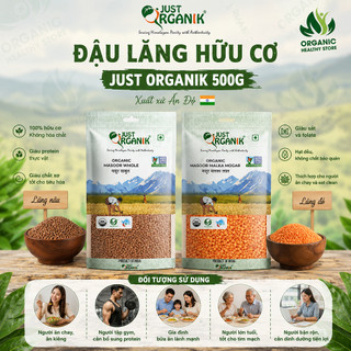 Đậu Lăng Hữu Cơ Just Organik Lentils 500g
