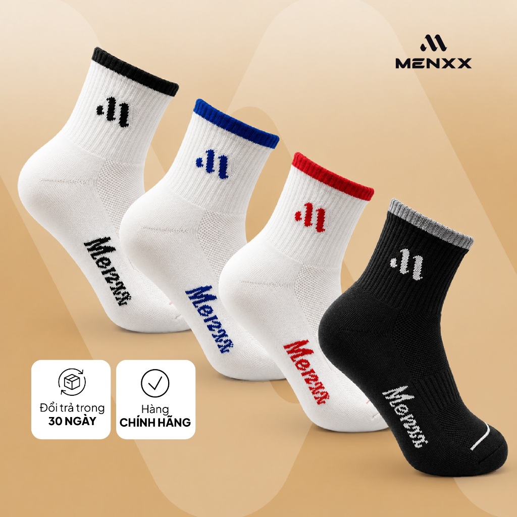 Set 5 Đôi Tất Cổ Trung Co Giãn 4 Chiều Thấm Hút Mồ Hôi Thoáng Khí Thể Thao Nam Nữ M94