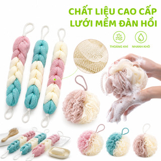 Bông Tắm Tròn Tạo Bọt Lưới Mềm Đàn Hồi Tốt GD48 - Bông Tắm Lưới Cọ Tẩy Da Chết An Toàn Cho Da