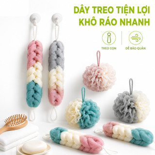 Bông Tắm Tròn Tạo Bọt Lưới Mềm Đàn Hồi Tốt GD48 - Bông Tắm Lưới Cọ Tẩy Da Chết An Toàn Cho Da