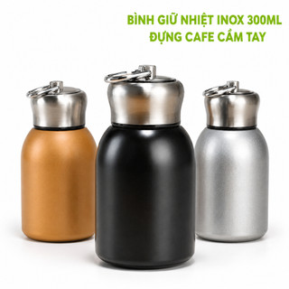 Bình Giữ Nhiệt Inox Có Quai Cầm Dung Tích 300ml GD29 - Bình Inox Giữ Nhiệt Đựng Cafe Cầm Tay