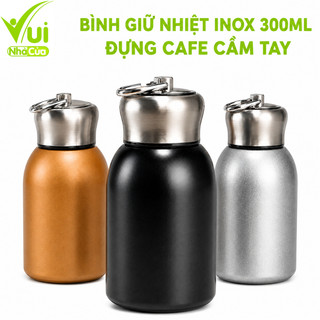 Bình Giữ Nhiệt Inox Có Quai Cầm Dung Tích 300ml GD29 - Bình Inox Giữ Nhiệt Đựng Cafe Cầm Tay