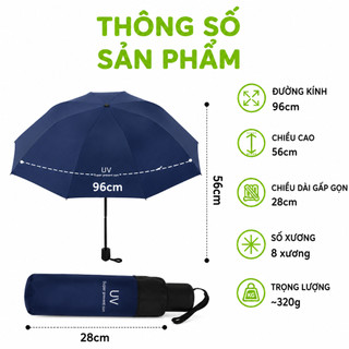 Ô Dù Che Mưa, Nắng Chống Tia UV Gấp Gọn GD51 - Ô Che Nắng Mưa Gấp Gọn Vải Dù Chống Tia UV