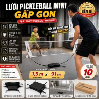 Lưới pickleball MINI 1,5M gấp gọn tập luyện tại nhà dễ dàng vận chuyển du lịch đẹp chắc chắn bền bỉ.