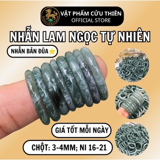 [GIÁ TỐT] Nhẫn Lam Ngọc Thể Băng Hoa Bay Type A, chột 3-4mm, ni 16-21 - Nhẫn Đá Tự Nhiên Phong Thuỷ