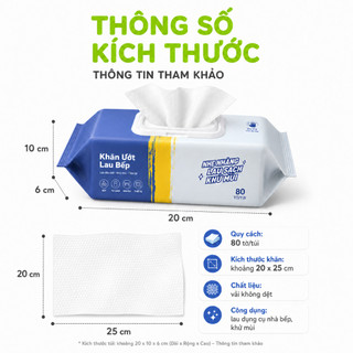 Set 2Túi 80 Khăn Lau Nhà Bếp Không Hại Da Tay GD82 - Khăn Uớt Lau Đa Năng Dụng Cụ Bếp Khử Mùi