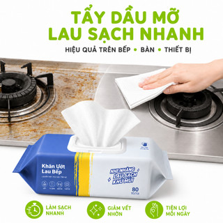 Set 2Túi 80 Khăn Lau Nhà Bếp Không Hại Da Tay GD82 - Khăn Uớt Lau Đa Năng Dụng Cụ Bếp Khử Mùi