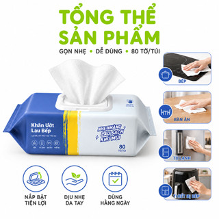 Set 2Túi 80 Khăn Lau Nhà Bếp Không Hại Da Tay GD82 - Khăn Uớt Lau Đa Năng Dụng Cụ Bếp Khử Mùi