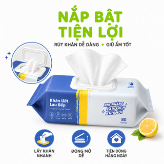 Set 2Túi 80 Khăn Lau Nhà Bếp Không Hại Da Tay GD82 - Khăn Uớt Lau Đa Năng Dụng Cụ Bếp Khử Mùi