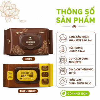 Khăn Ướt Lau Bàn Thờ Hương Trầm 30 Tờ Mềm Mịn GD91 - Khăn Ướt Vệ Sinh Bàn Thờ Hương Trầm Thanh Tịnh
