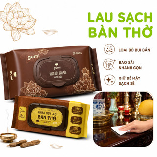 Khăn Ướt Lau Bàn Thờ Hương Trầm 30 Tờ Mềm Mịn GD91 - Khăn Ướt Vệ Sinh Bàn Thờ Hương Trầm Thanh Tịnh