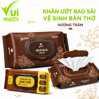 Khăn Ướt Lau Bàn Thờ Hương Trầm 30 Tờ Mềm Mịn GD91 - Khăn Ướt Vệ Sinh Bàn Thờ Hương Trầm Thanh Tịnh
