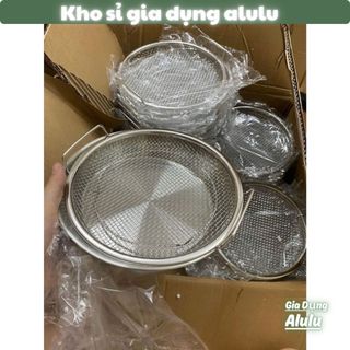Khay Ráo Dầu Inox 304 Kèm Vỉ Lưới, Khay Hứng Dầu Nồi Chiên Không Dầu Chiên Rán Có Quai 20cm 22cm