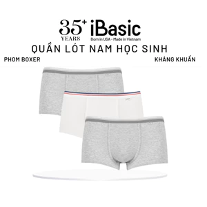 Combo 3 Quần lót nam học sinh iBasic bé trai iBasic 10y - 18y phom boxer cotton USA kháng khuẩn PANTB001