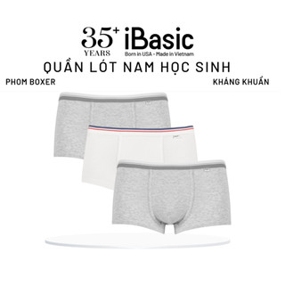 Combo 3 Quần lót nam học sinh iBasic bé trai  iBasic 10y - 18y phom boxer cotton USA kháng khuẩn PANTB001