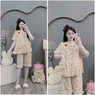 Bộ  bầu- bộ sau sinh- BỘ LỬNG ĐŨI HÀN CỔ SEN DÂU MÈO NỔI , hai túi - nhiều màu, áo có khoá kéo, quần có chun chỉnh