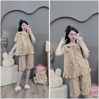 Bộ  bầu- bộ sau sinh- BỘ LỬNG ĐŨI HÀN CỔ SEN DÂU MÈO NỔI , hai túi - nhiều màu, áo có khoá kéo, quần có chun chỉnh