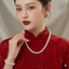 N972 bộ vòng cổ ngọc nhân tạo 4 món , vòng tay ngọc , bông tai ngọc ,chuỗi hạt ngọc