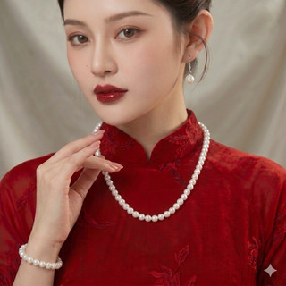 [ DAISYN ] N972 bộ vòng cổ ngọc nhân tạo 4 món  , vòng tay ngọc , bông tai ngọc ,chuỗi hạt ngọc