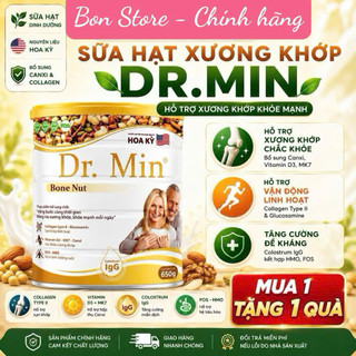 Sữa hạt xương khớp Dr.Min lon 650g - giảm đau nhức, bổ sung canxi hỗ trợ xương chắc khoẻ