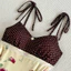 NUNG NIU - Áo Hai Dây Nữ Hoa Hồng Retro Phối Chấm Bi Cột Nơ Vai Phối Ren Dáng Babydoll