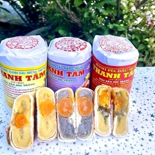 Combo 3 Bánh Pía Xưa gói giấy Gồm 1 Cây Đậu xanh sầu riêng-1Cây Đậu Môn sầu riêng+1Cây mứt mỡ  Phong 370g/4 cái có trứng
