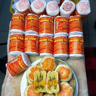 Bánh pía xưa gói giấy nhân Đậu mứt mở hành mỗi cái nửa trứng (370g/4 cái)