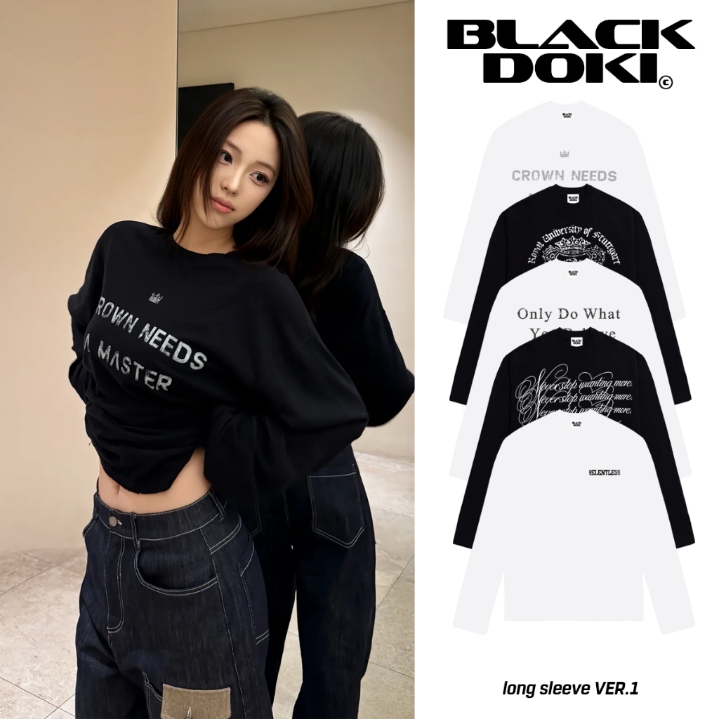 Áo thun dài tay mỏng nhẹ BLACKDOKI longsleeve Ver.1 cotton 190gsm nam nữ basic form rộng  oversize