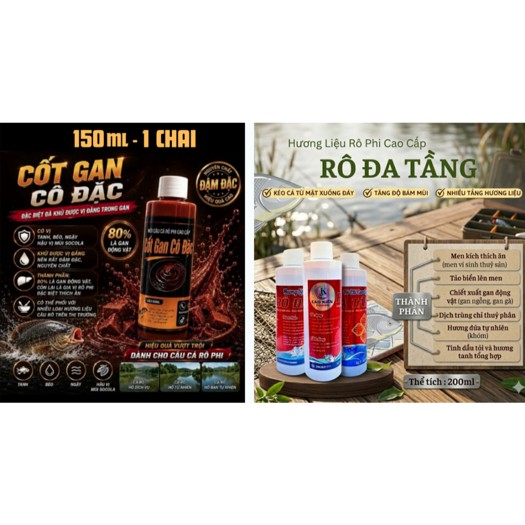 (Chính Hãng) Hương Liệu Rô Đa Tầng 200ml, Tinh Mùi Câu Cá Rô Phi Siêu Nhạy