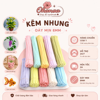 Kẽm nhung làm hoa handmade loại 1 dày 8mm mịn, đẹp