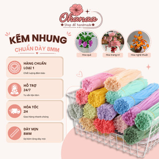 Kẽm nhung làm hoa handmade loại 1 dày 8mm mịn, đẹp