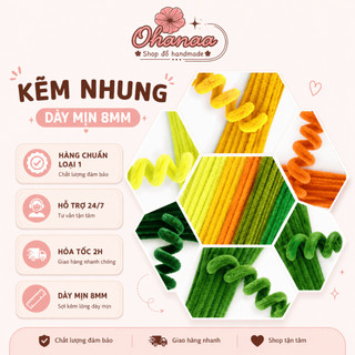 Kẽm nhung làm hoa handmade loại 1 dày 8mm mịn, đẹp