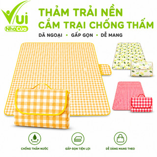 Thảm Trải Nền Du Lịch Họa Tiết Caro Gấp Gọn 1,5x2m GD119 - Thảm Sàn Cắm Trại Picnic Chống Thấm Nước