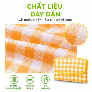 Thảm Trải Nền Du Lịch Họa Tiết Caro Gấp Gọn 1,5x2m GD119 - Thảm Sàn Cắm Trại Picnic Chống Thấm Nước