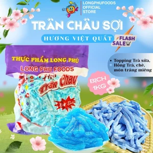 Trân Châu Sợi Việt Quất Long Phú Gói 1KG- Chè Bánh Lọt, Topping Trà Sữa, Trà Trái Cây [THÙNG 20KG]