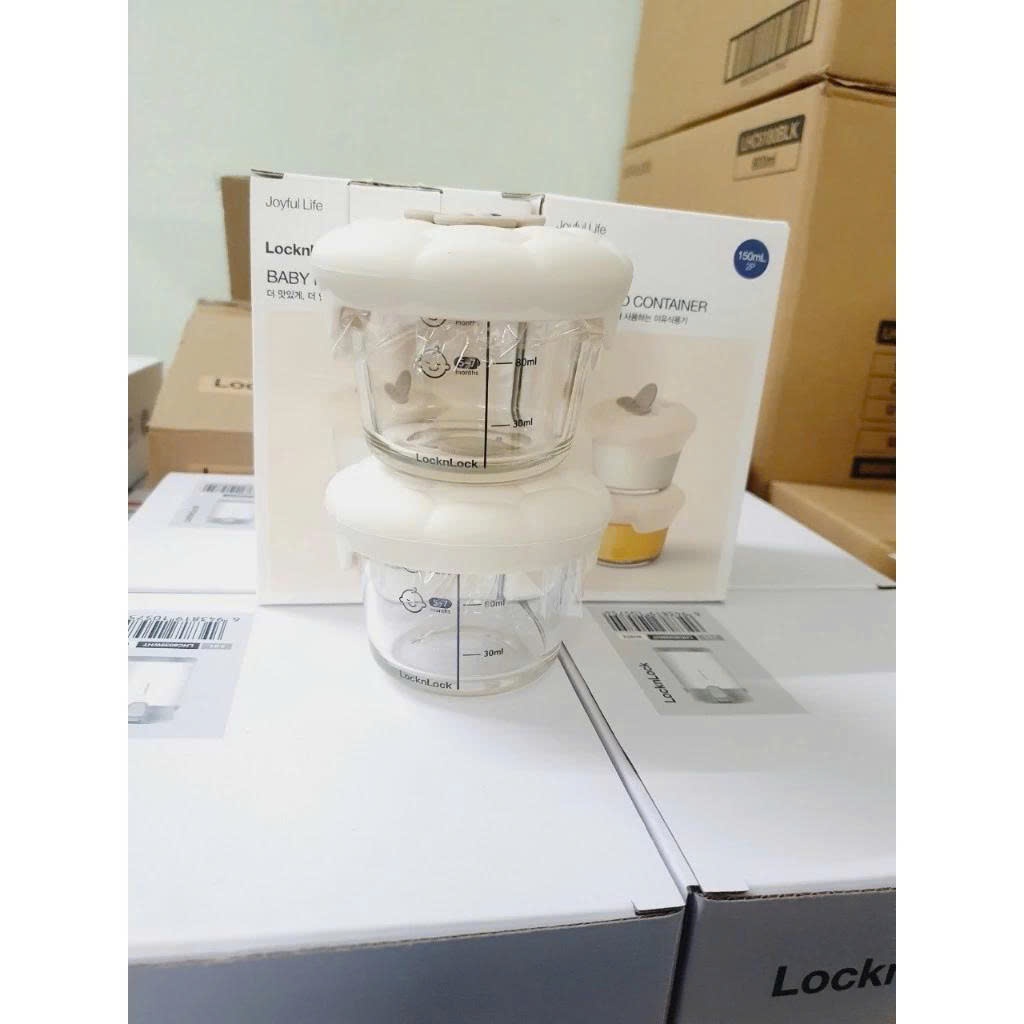 [SVIP] Hộp đựng thức ăn cho bé LocknLock baby food container LNG058S2IVY 150ml - nắp hình cừu - K-MALL
