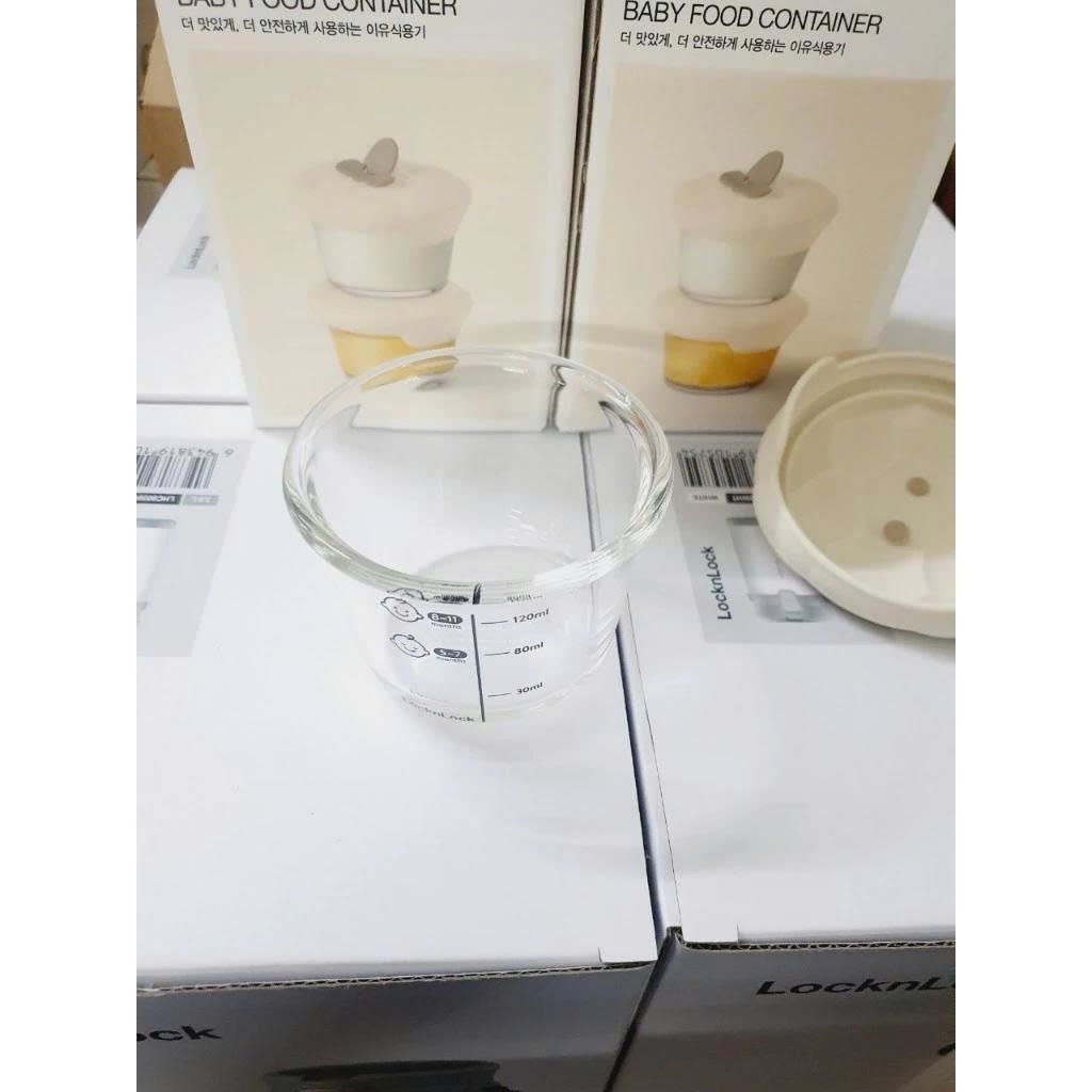 [SVIP] Hộp đựng thức ăn cho bé LocknLock baby food container LNG058S2IVY 150ml - nắp hình cừu - K-MALL