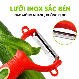 Dụng Cụ Nạo Củ Quả Thái Lan Sắc Bén GD128 - Nạo Gọt Hoa Quả Thái Lan Cán Nhựa Lưỡi Inox