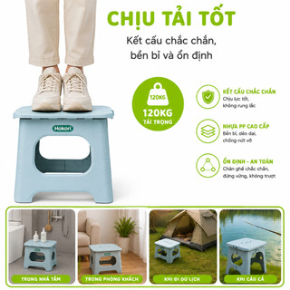 Ghế Đẩu Gấp Gọn Hokori Nhựa Việt Nhật GD132 - Ghế Nhựa Hokori Gấp Gọn Du Lịch Dã Ngoại