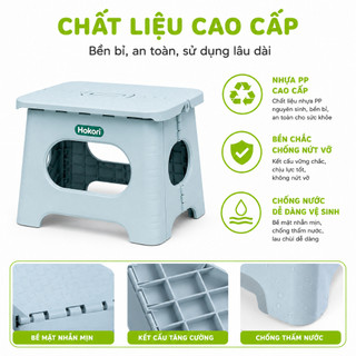 Ghế Đẩu Gấp Gọn Hokori Nhựa Việt Nhật GD132 - Ghế Nhựa Hokori Gấp Gọn Du Lịch Dã Ngoại