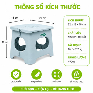 Ghế Đẩu Gấp Gọn Hokori Nhựa Việt Nhật GD132 - Ghế Nhựa Hokori Gấp Gọn Du Lịch Dã Ngoại